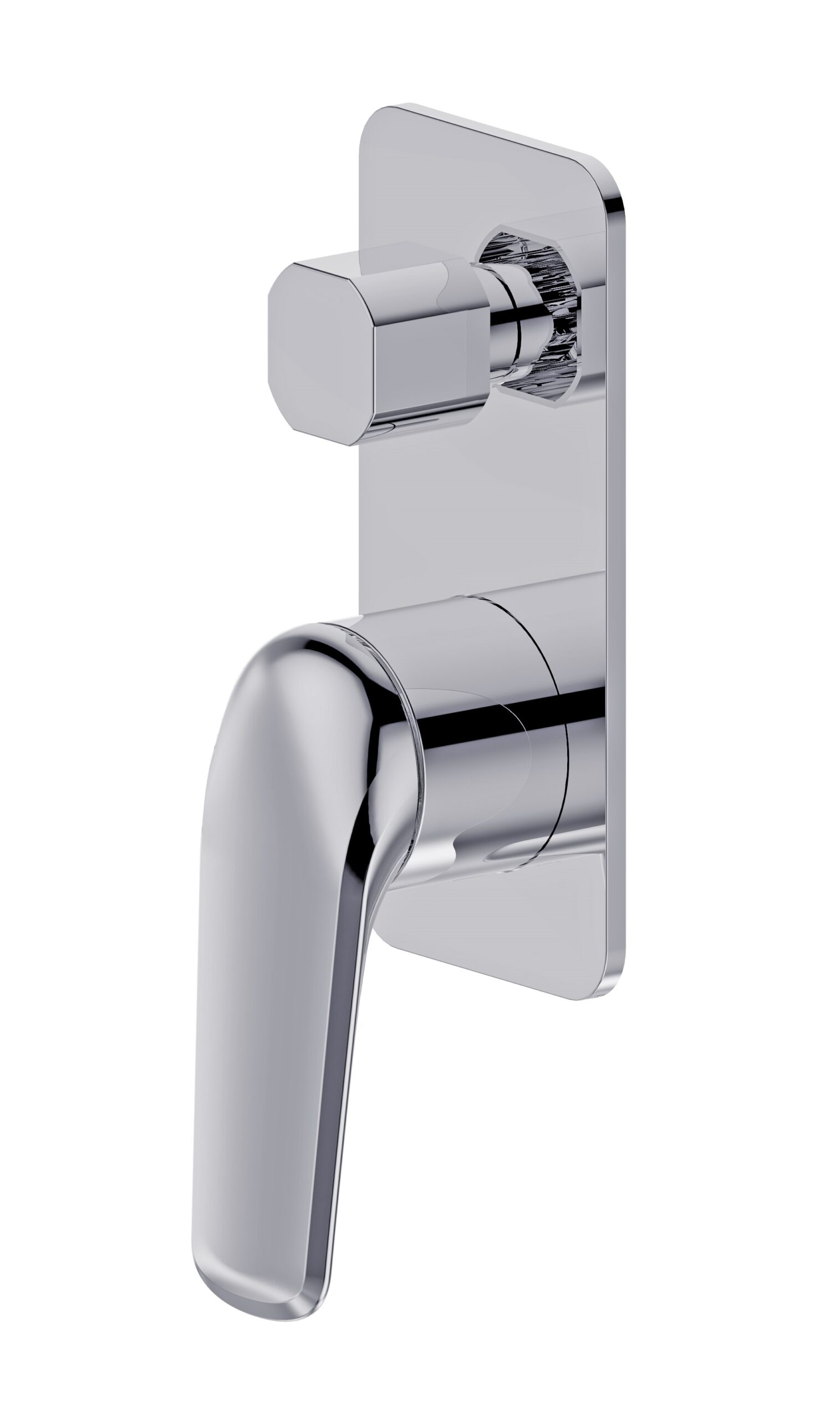 Berlin Square Wall Diverter Mixer Chrome
