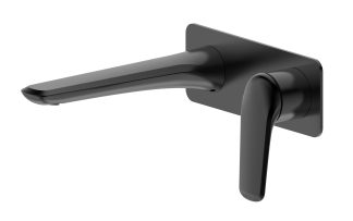 Berlin Square Basin Bath Wall Mixer Matte Black