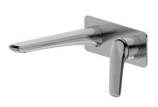 Berlin Square Basin Bath Wall Mixer Brushed Nickel