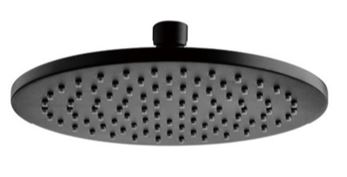 Rund Round Brass Shower Head 200mm Matte Black