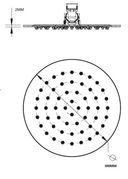 Rund Round Shower Head 300mm Stainless Steel - Image 2
