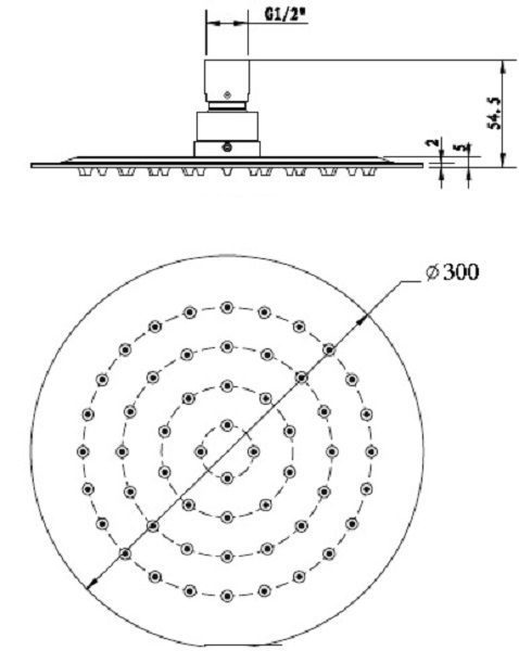 Rund Round Shower Head 300mm Matte Black - Image 2
