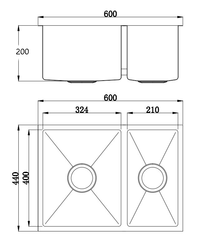 Arcko Lux Stainless Steel Double 1.5 Bowl Sink - Image 2