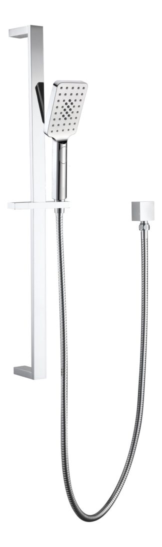 Eckig Square Multifunction Sliding Shower On Rail Chrome