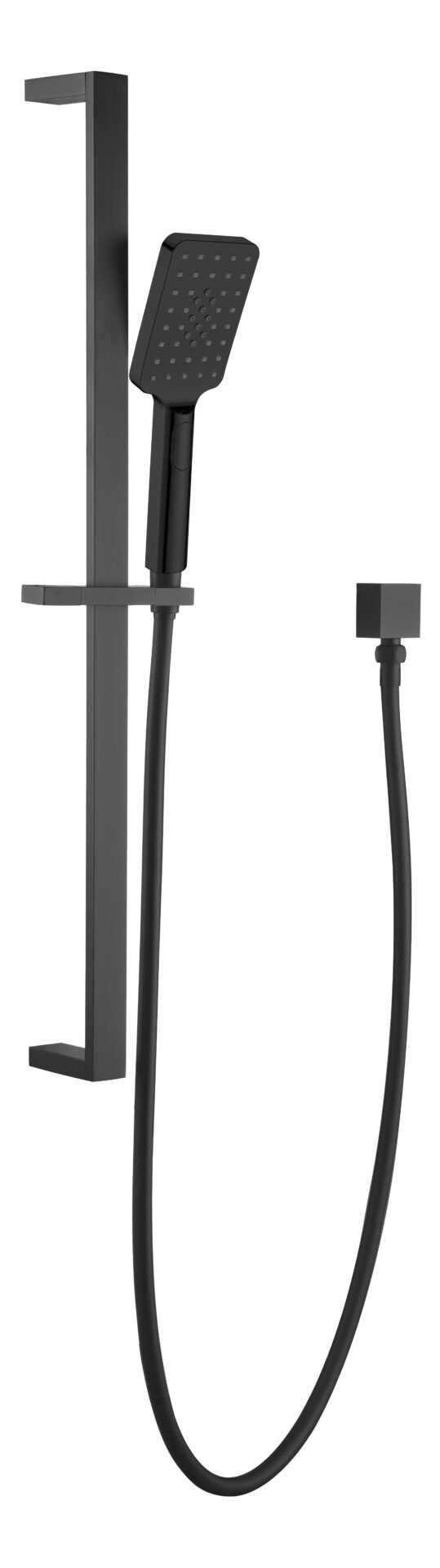Eckig Square Multifunction Sliding Shower On Rail Matte Black