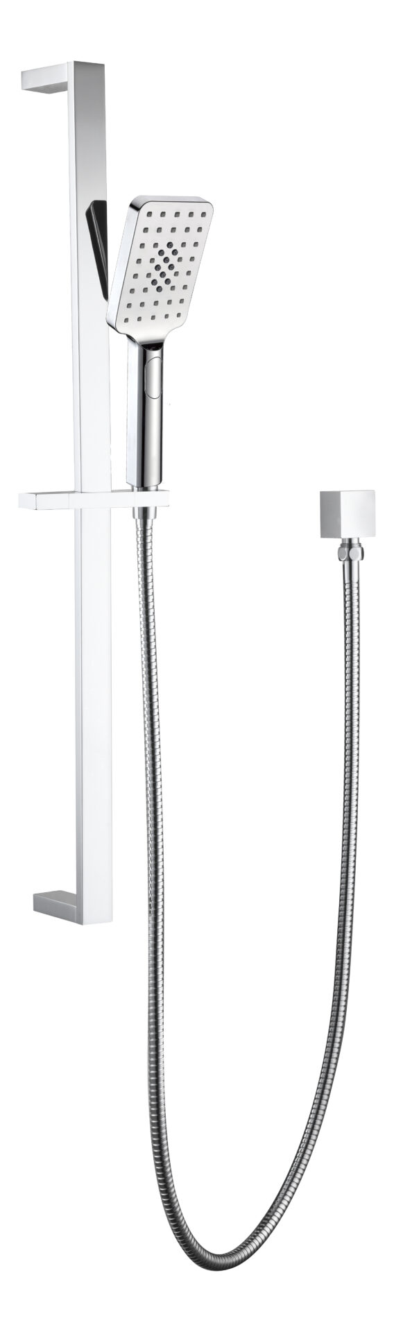 Eckig Square Multifunction Sliding Shower On Rail Chrome