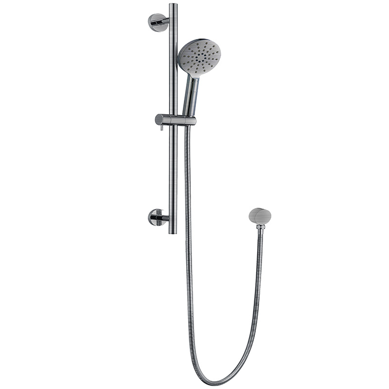 Rund Multifunction Sliding Shower On Rail Brushed Nickel