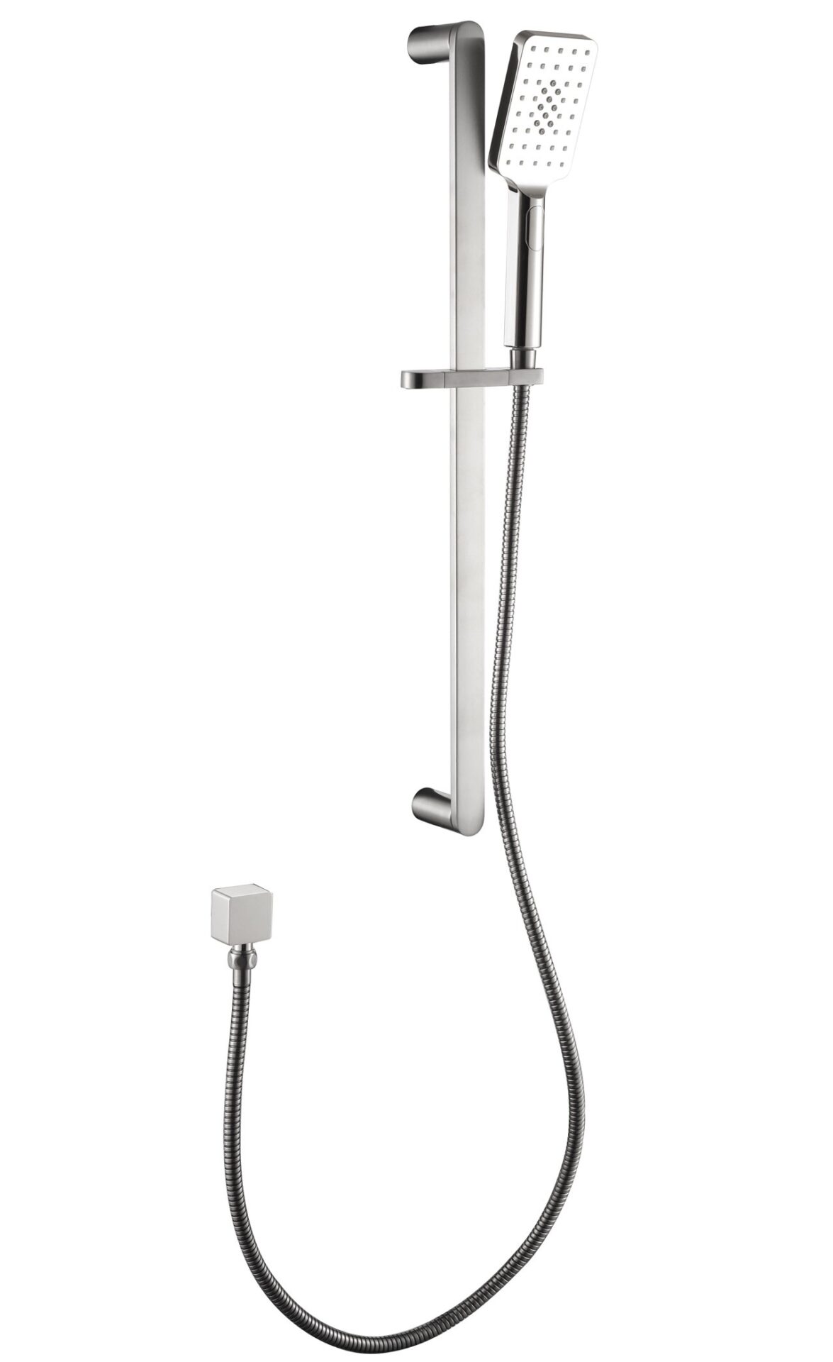 Oval Multifunction Sliding Shower On Rail Brushed Nickel