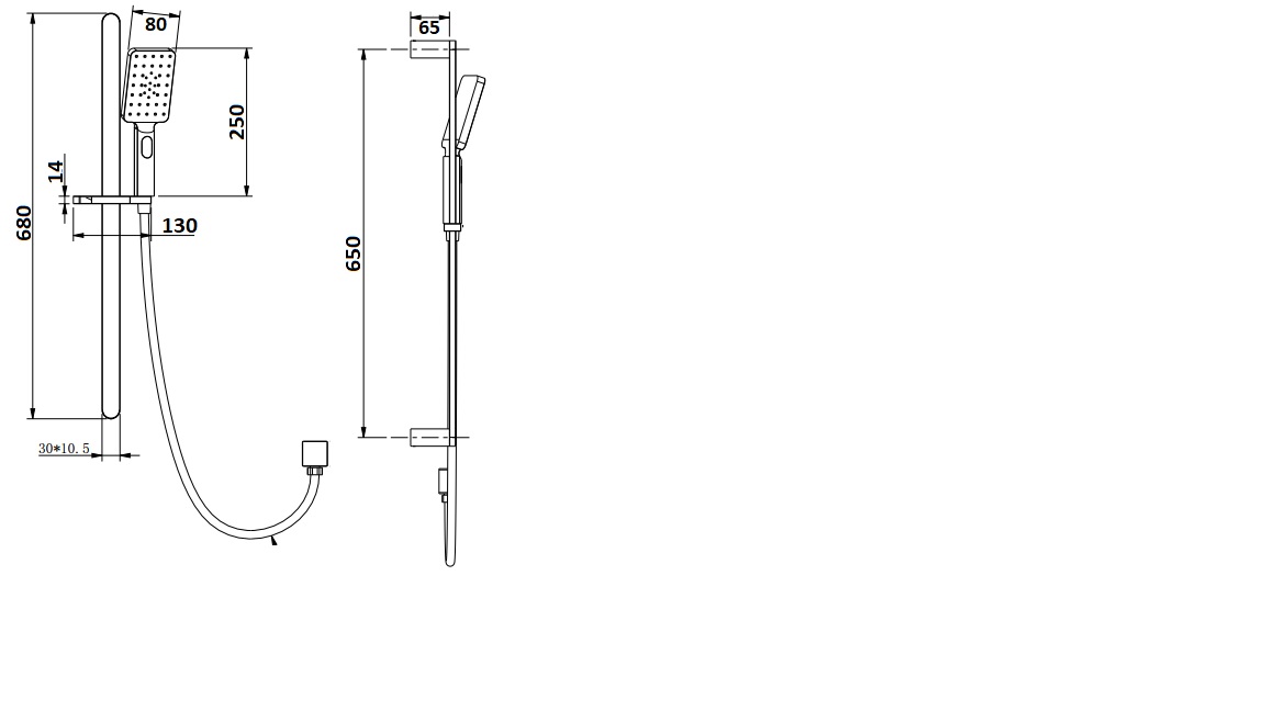 Oval Multifunction Sliding Shower On Rail Brushed Nickel - Image 2