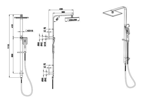 Luxus Multifunction Shower Combo Brushed Gold - Image 2