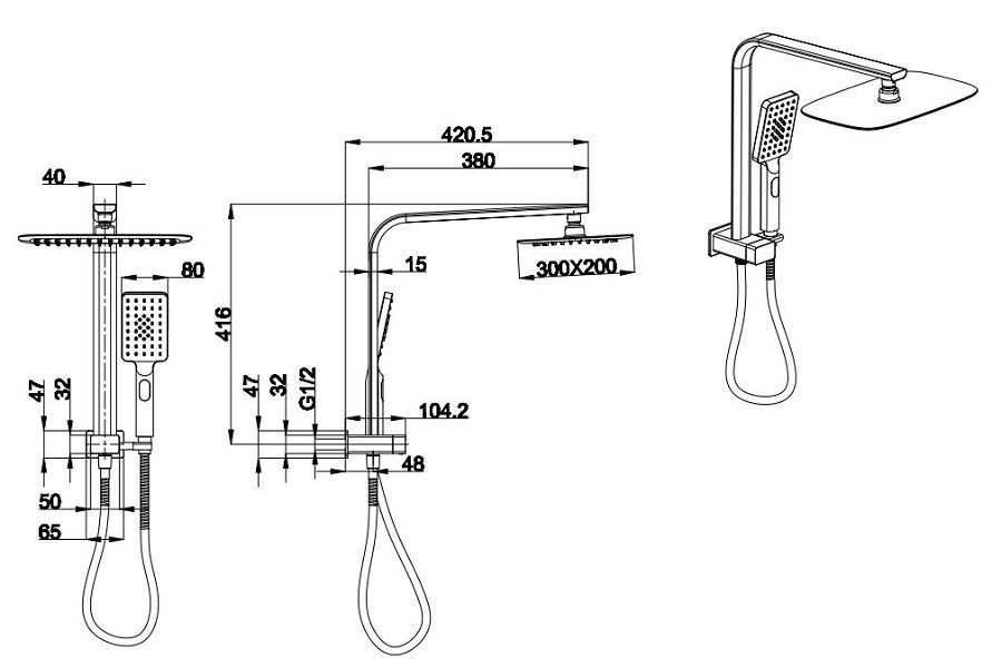 Kasten Multifunction Shower Combo Chrome - Image 2