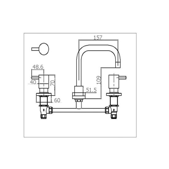 Wahlen 10 Pin Handle Quarter Turn Basin Set - Image 2