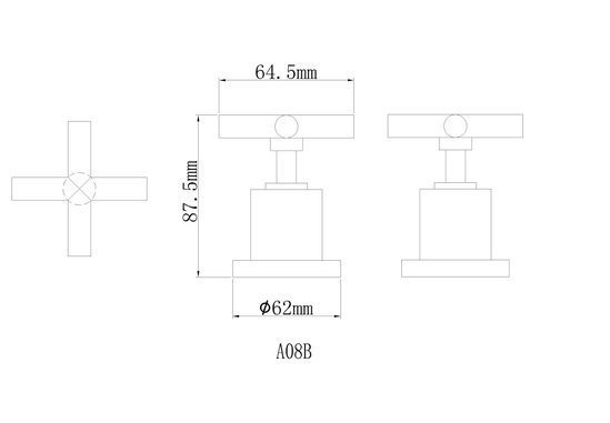 Wahlen 10 Cross Handle Wall Top Assembly - Image 2
