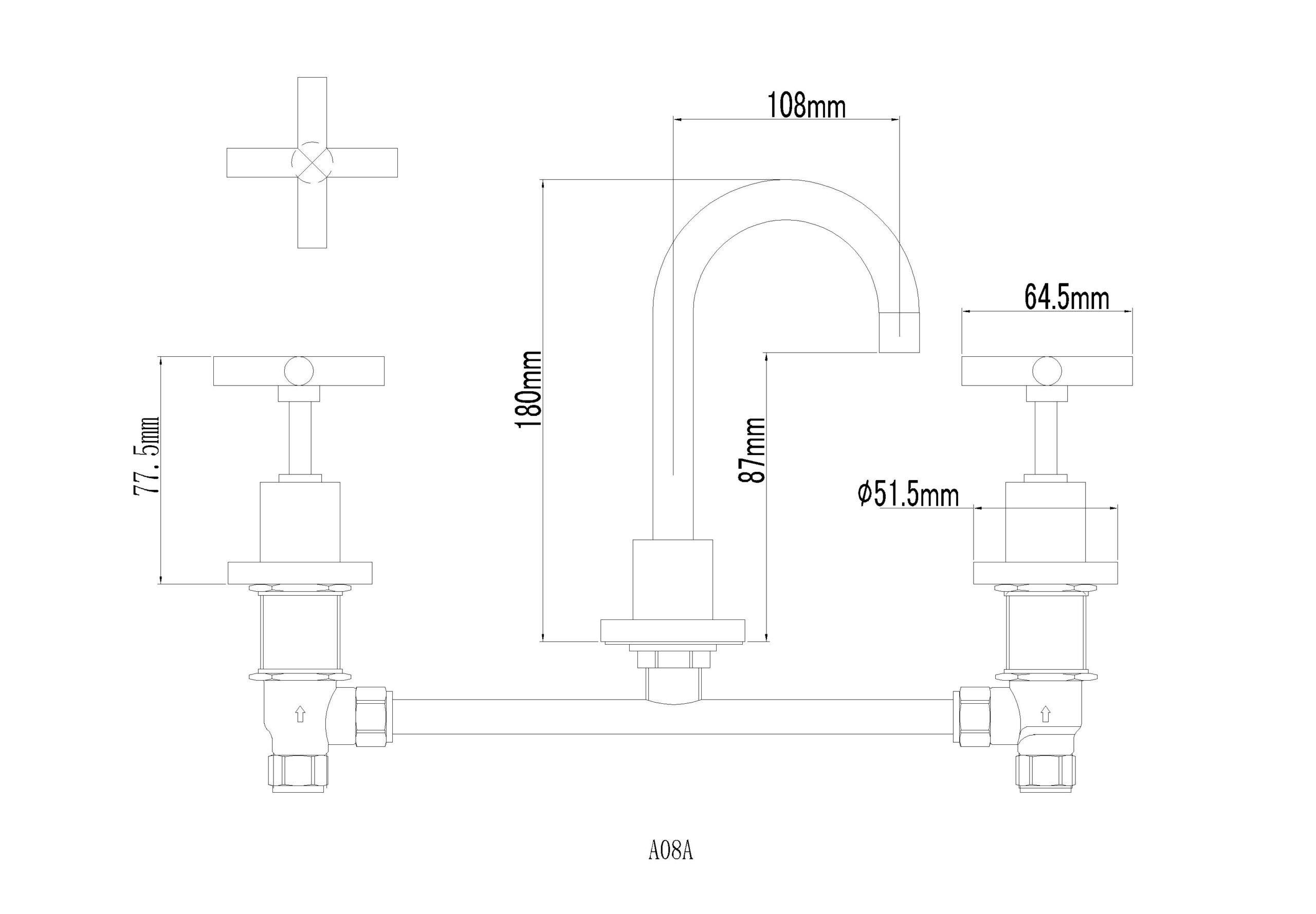 Wahlen 10 Cross Handle Basin Set - Image 2