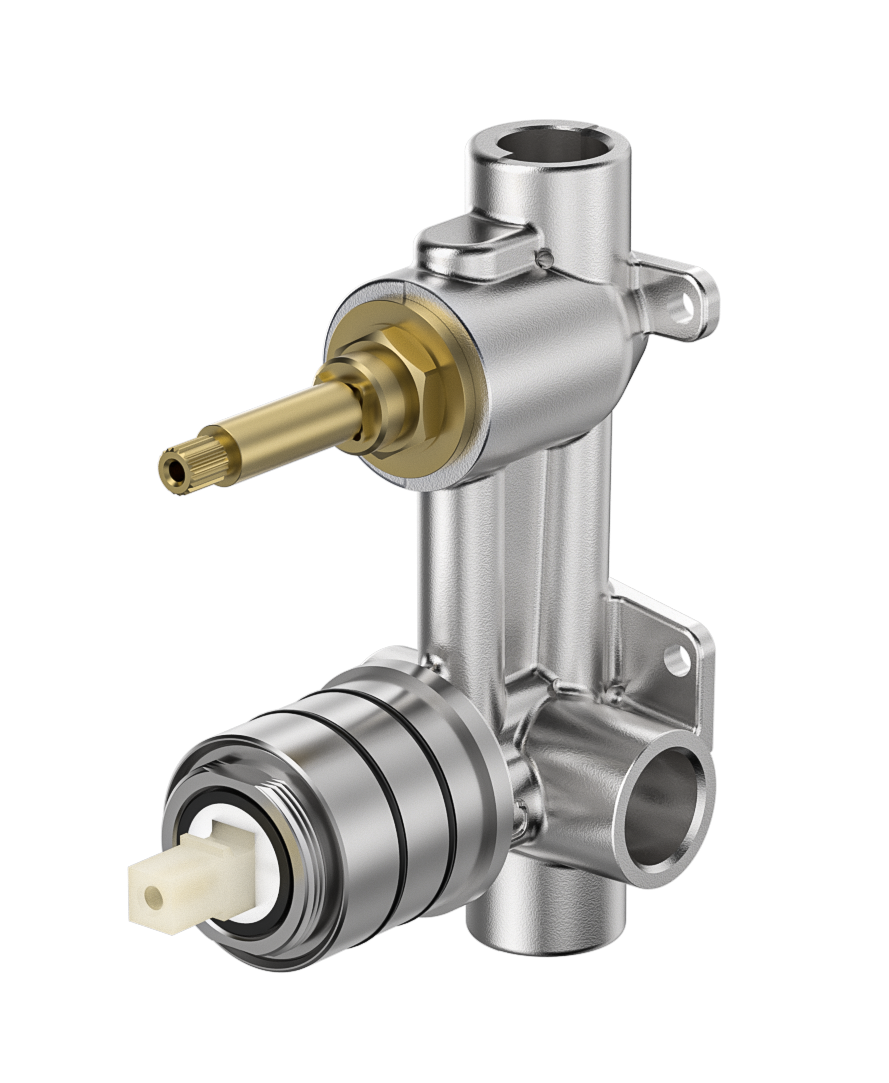 Berlin Square Wall Diverter Mixer Chrome - Image 2