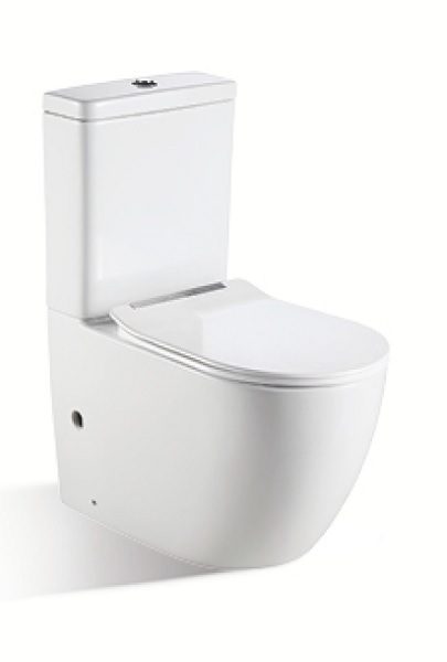 Ascoli Rimless Flushing Back To Wall Toilet Suite - Image 3