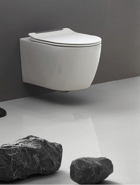 Ascoli Rimless Flushing Wall Hung Toilet Suite - Image 2