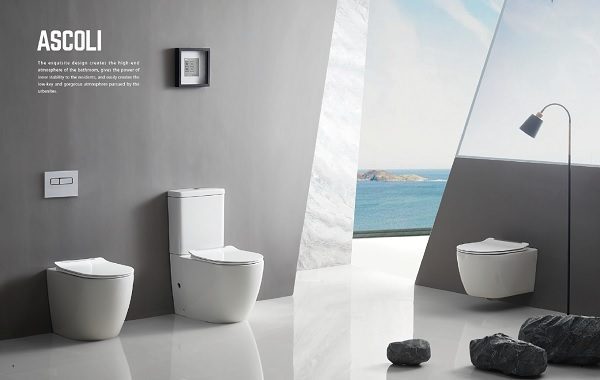 Ascoli Rimless Flushing Wall Hung Toilet Suite - Image 4