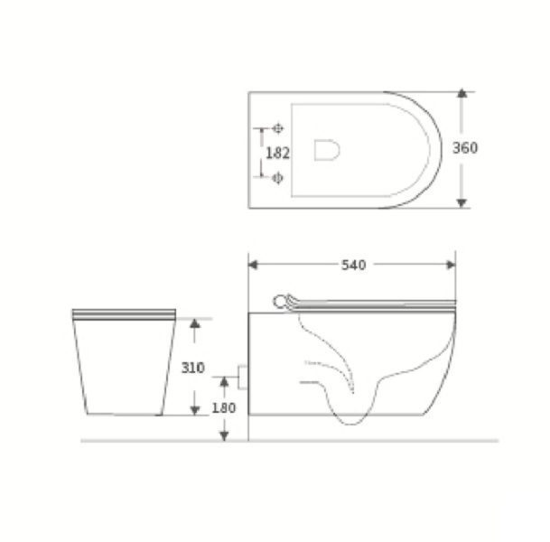 Ascoli Rimless Flushing Wall Hung Toilet Suite - Image 5