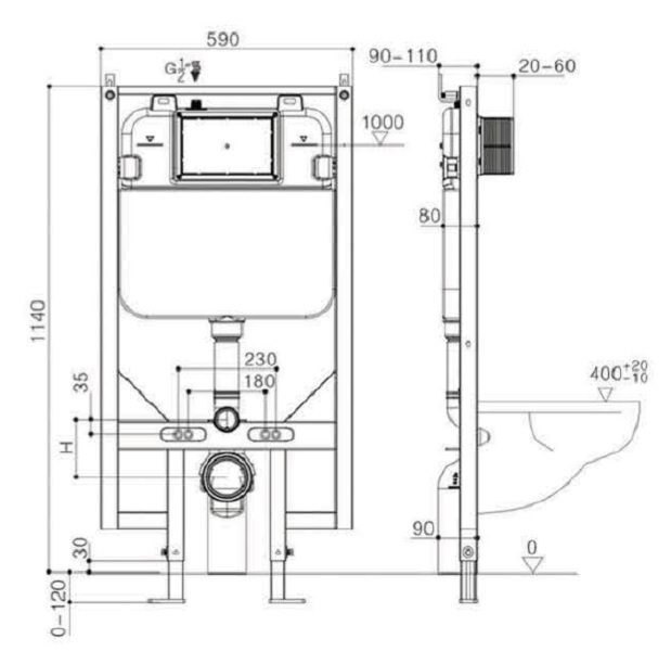 Ascoli Rimless Flushing Wall Hung Toilet Suite - Image 6