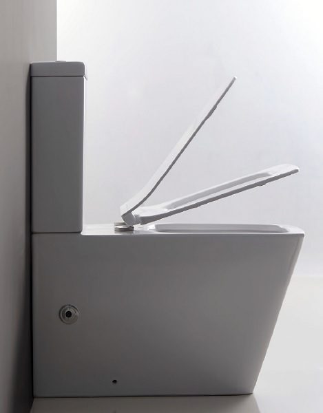 Caserta Rimless Flushing Back To Wall Toilet Suite - Image 2