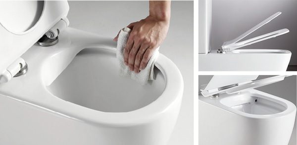 Cortona Rimless Flushing Wall Hung Toilet Suite - Image 5