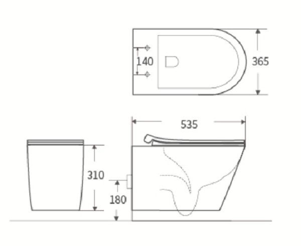 Cortona Rimless Flushing Wall Hung Toilet Suite - Image 6