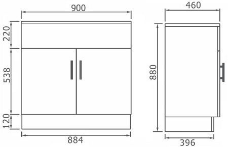 Laundry Sink with Cabinet 900mm - Image 4