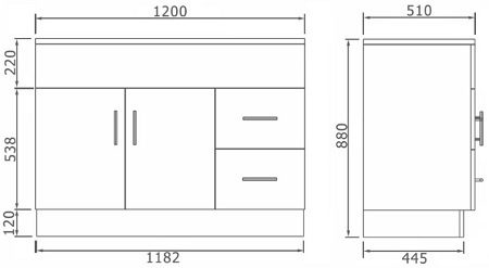 Laundry Double Sink with Cabinet 1200mm - Image 4