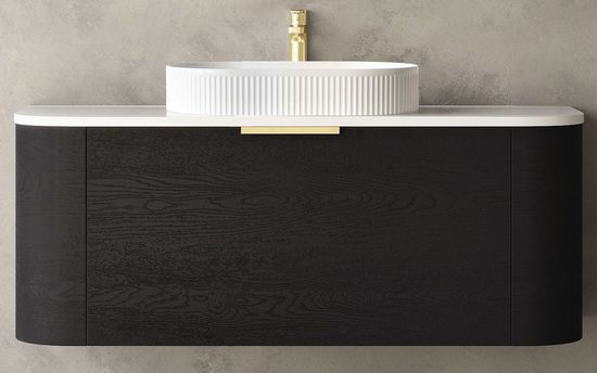 Bondi Black Oak Curve 1200 Wall Hung Vanity - Image 2