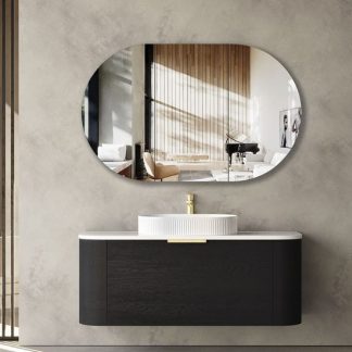 Bondi Black Oak Curve 1200 Wall Hung Vanity