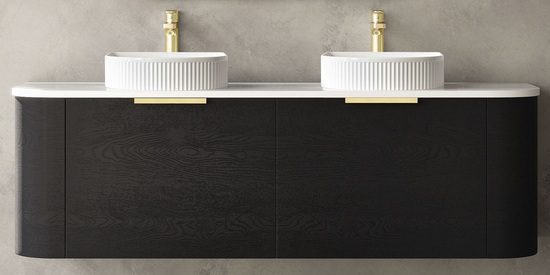 Bondi Black Oak Curve 1500 Wall Hung Vanity - Image 2