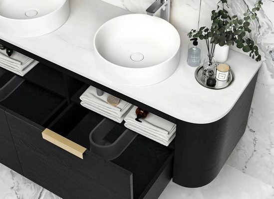 Bondi Black Oak Curve 1500 Wall Hung Vanity - Image 3