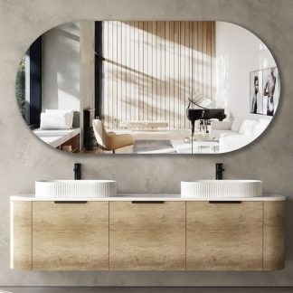 Bondi Natural Oak Curve 1800 Wall Hung Vanity