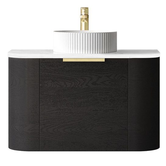 Bondi Black Oak Curve 750 Wall Hung Vanity - Image 4