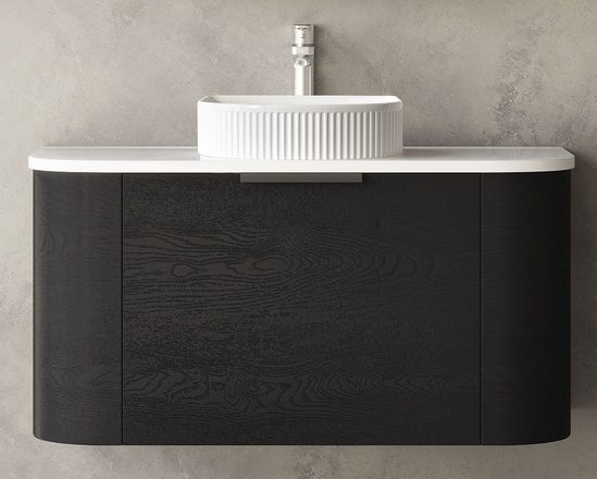 Bondi Black Oak Curve 900 Wall Hung Vanity - Image 2