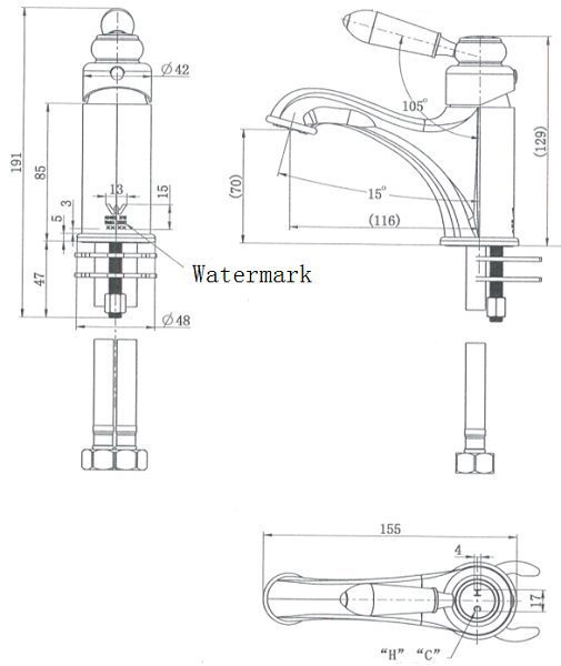 Bordeaux Basin Mixer Brushed Bronze - Image 2