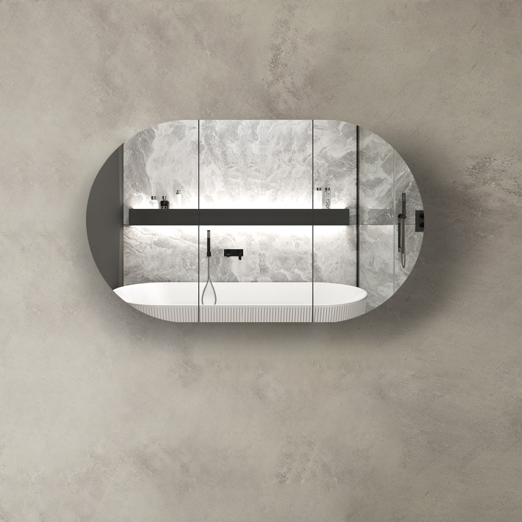 Bondi 1200 Shaving Cabinet Black Oak