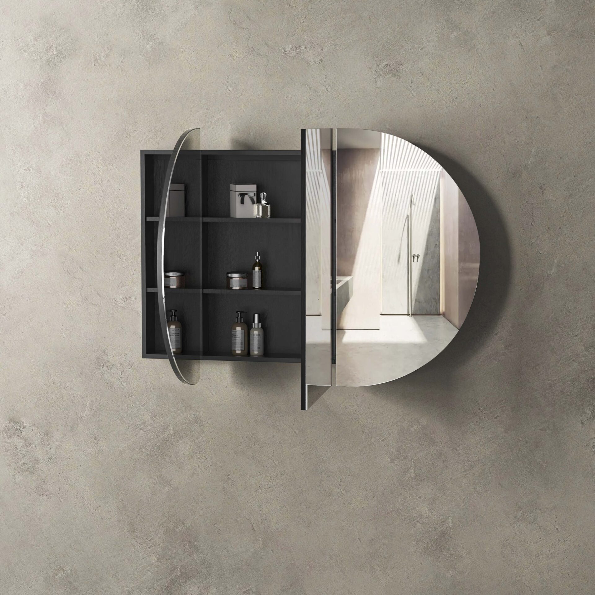 Bondi 1500 Shaving Cabinet Black Oak - Image 3