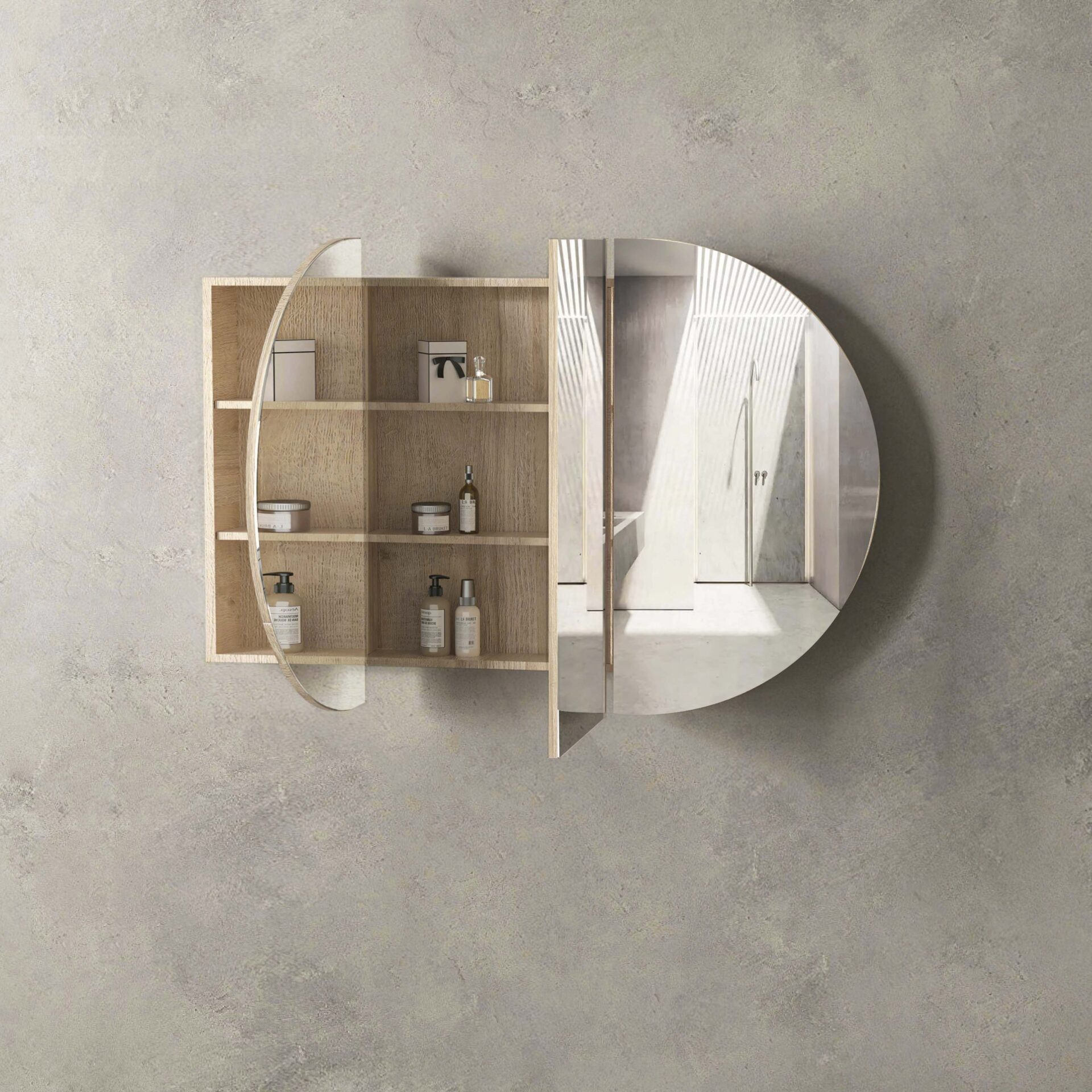 Bondi 1800 Shaving Cabinet Natural Oak - Image 3