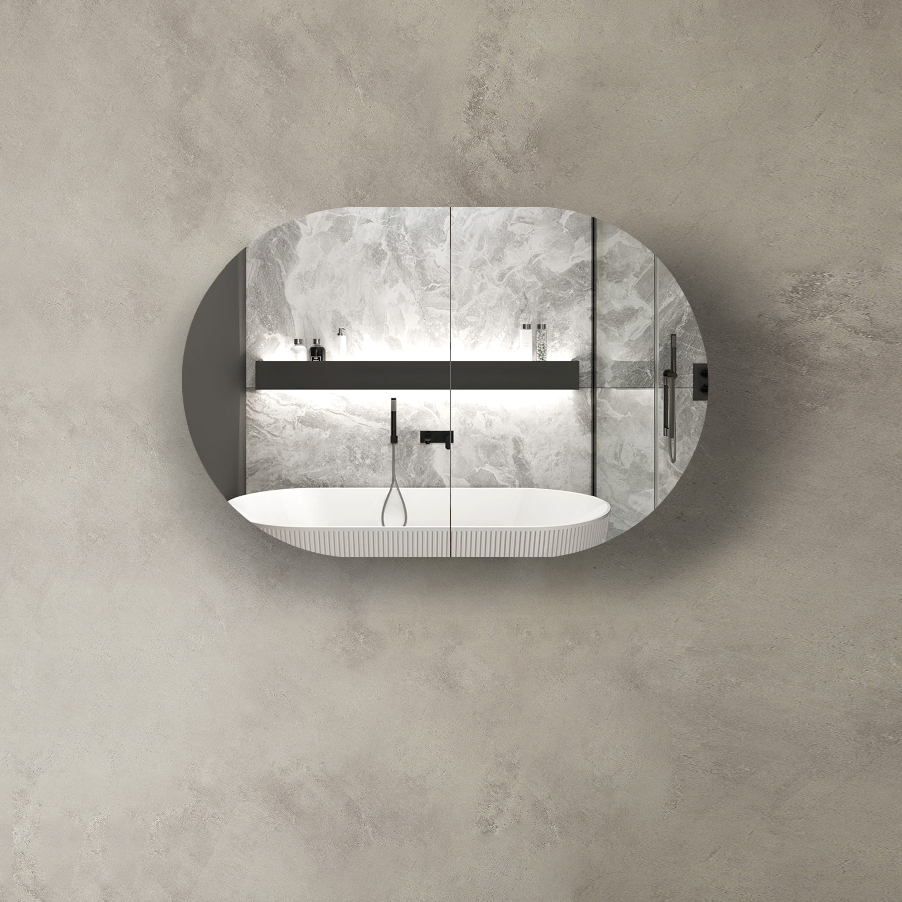 Bondi 900 Shaving Cabinet Black Oak
