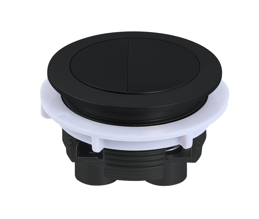 Toilet Cistern Flush Button Round Matte Black - Image 2