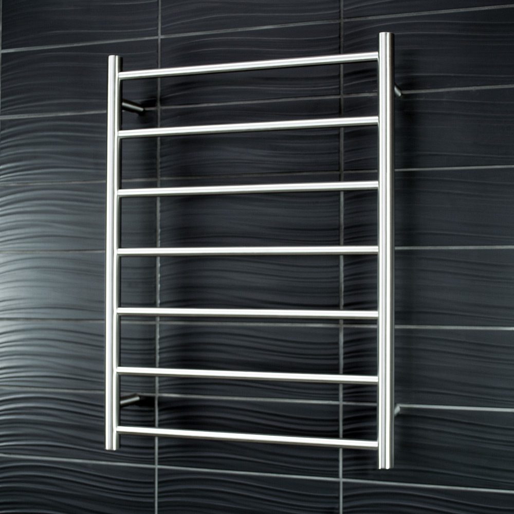 Round Heated Towel Ladder 600 x 800 Brushed Satin