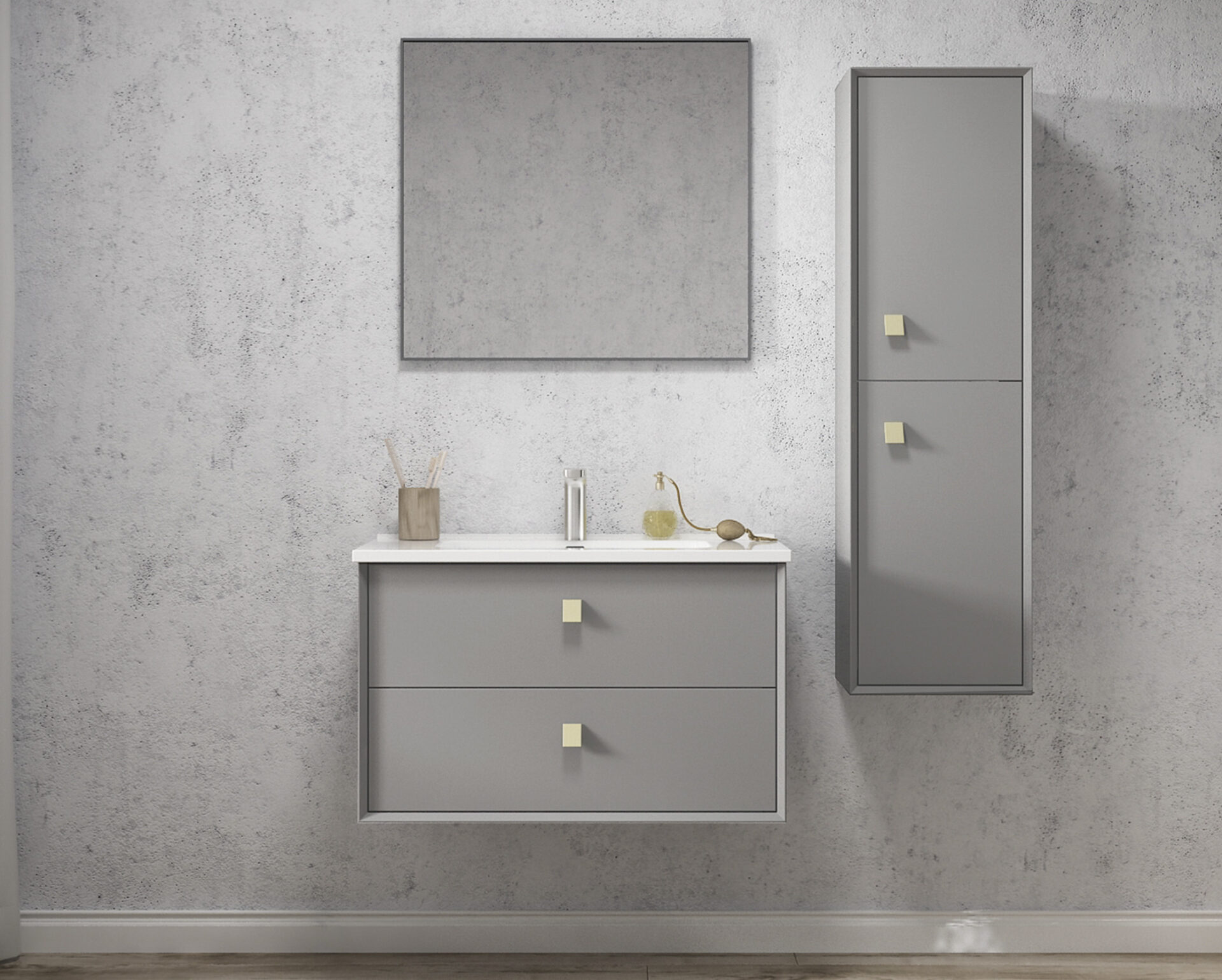 Boston Tall Boy Matte Grey Wall Hung - Image 4