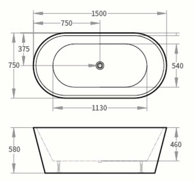 Prato 1500mm Round Free Standing Bath - Image 3