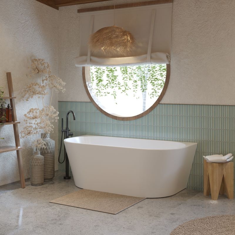 Cortona 1500mm Back To Wall Bath Matte White - Image 3