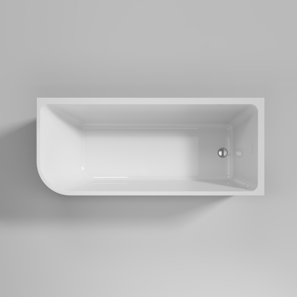 Modica 1400 Corner Bath Right Gloss White - Image 2