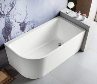1500mm Corner Back To Wall Bath - RIGHT