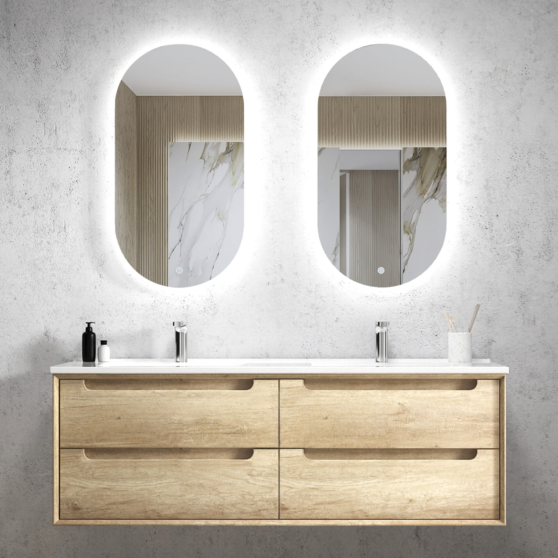 Noosa Frameless Tuffi Led Mirror 900 x 450 - Image 4