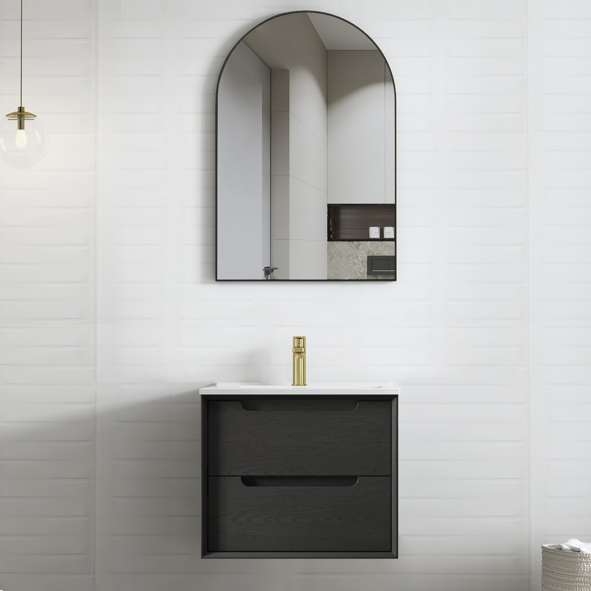 Archie Matte Black Framed Mirror - Image 2